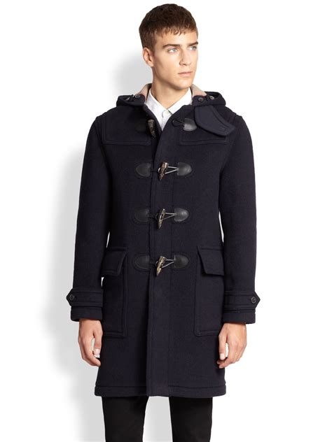 mens burberry brit duffle coat|burberry men's cashmere overcoat.